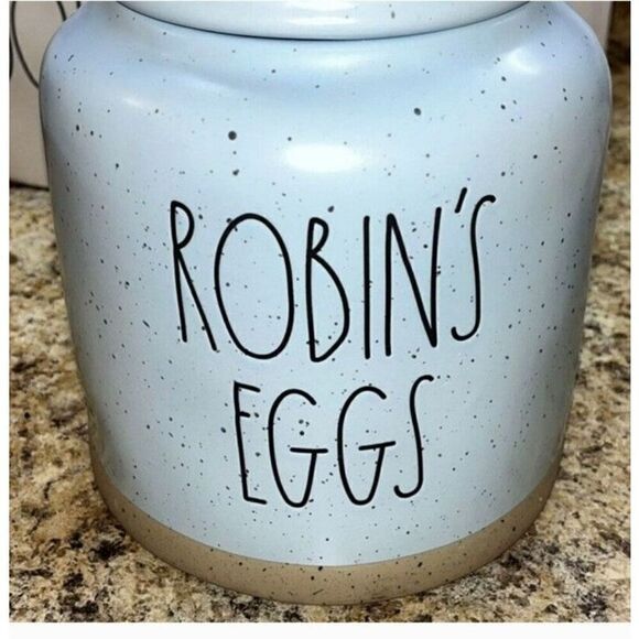 Rae Dunn Robins Eggs 7” canister. Light blue. - Picture 2 of 4
